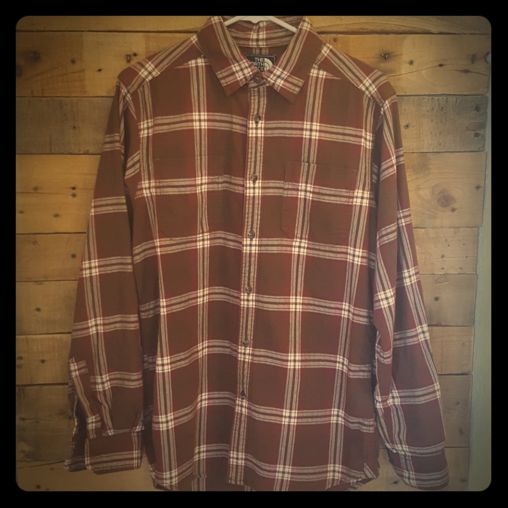 North Face long sleeve button up shirt